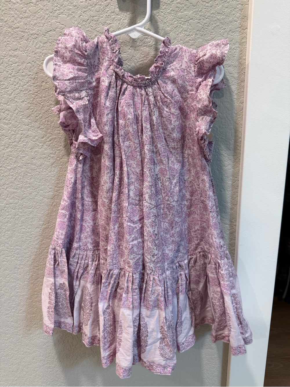 Pink Chicken Lilac Paisley Ruffle Dress